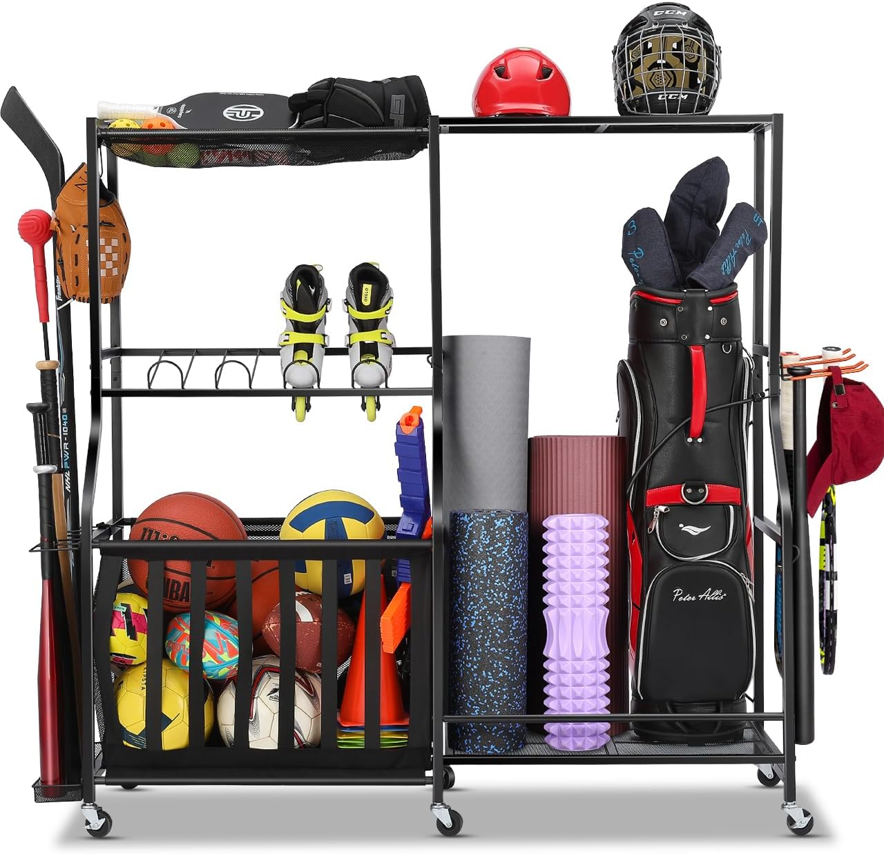 Golf Equipment Organizer For Garage - Organisateur d'équipements sportifs de garage sur