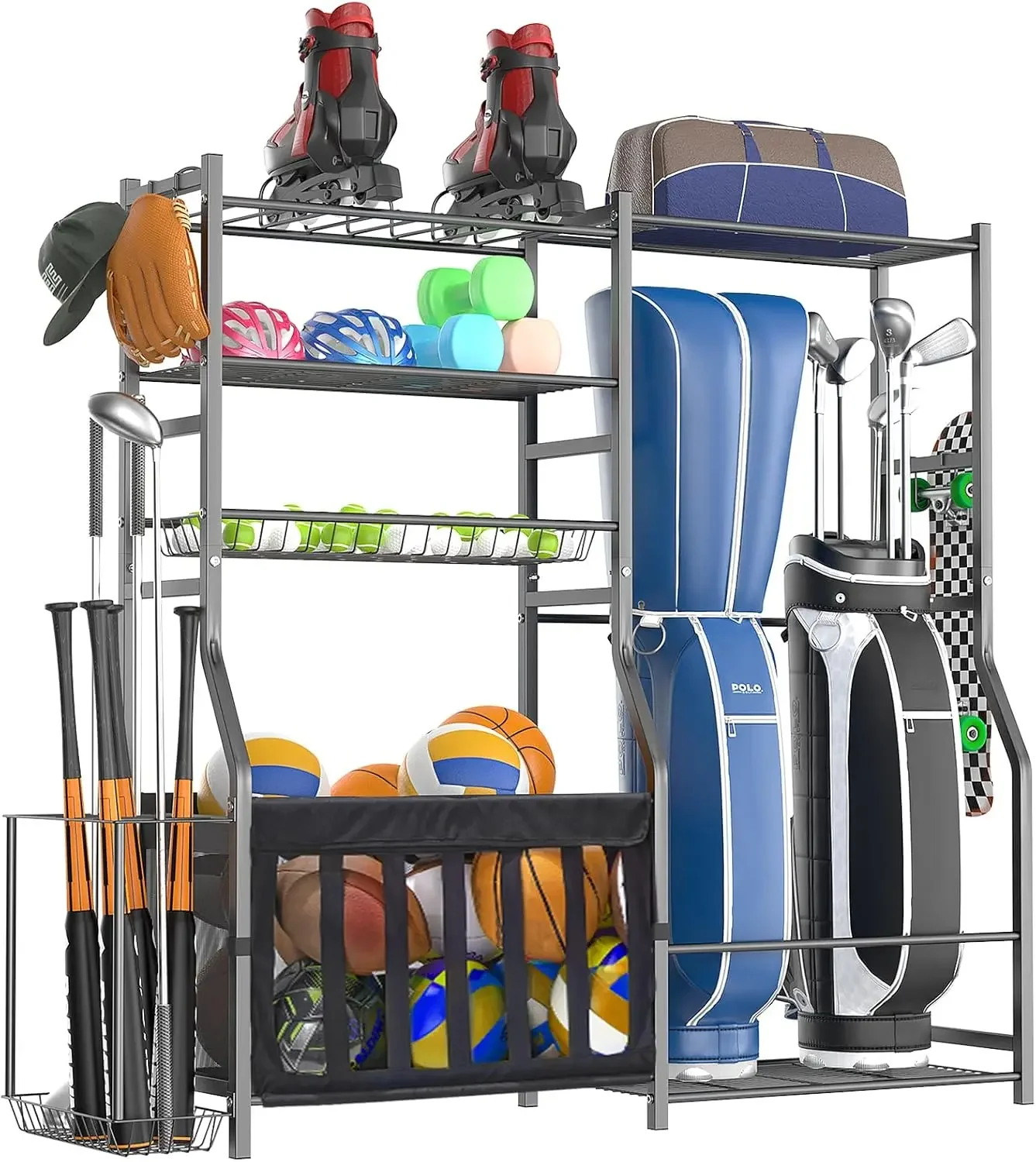 Golf Equipment Organizer For Garage - Organisateur d'équipements sportifs robuste pour garage,