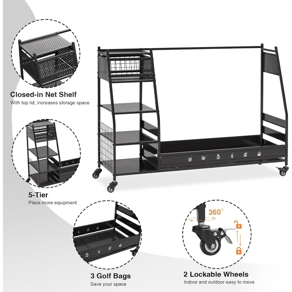 Support de rangement pour sacs - Golf Equipment Organizer For Garage avis et prix